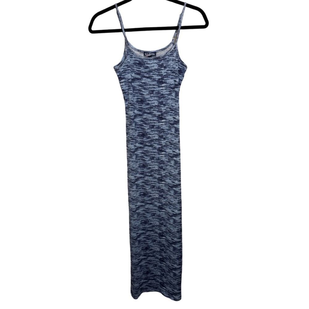 Nordstrom Freshman 1966 Blue Marled Sleeveless Midi Dress - Size S